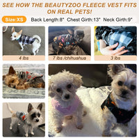 Dog Fleece Vest Sweater Winter Jacket for Small and Medium Large Dogs - X-Small / BLACK PAW - image 2