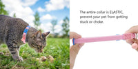 Cotton Bowtie Cat Collar with Bell 2 Pack Adjustable Breakaway Kitten - Elastic Pink+Blue / 7.5-11.4 Inch (Pack of 2) - image 3