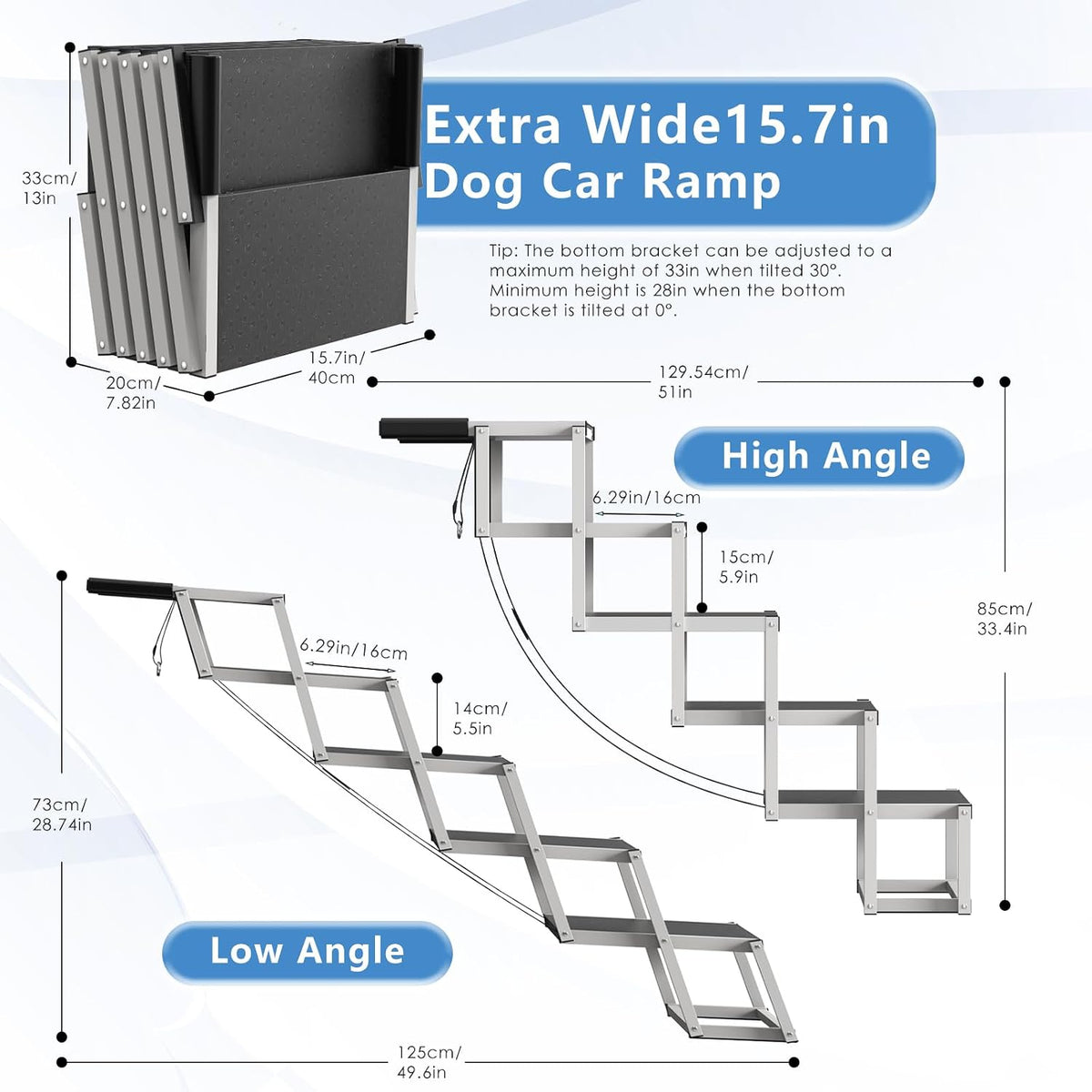 Dog Stairs for Large Dogs - 5-Steps / 16" W x 28-34" H - image 2