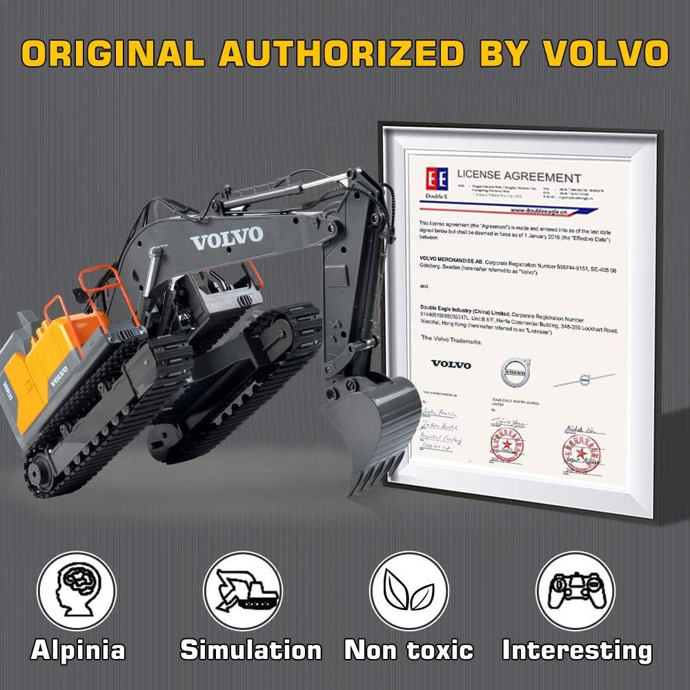 Double E Volvo 1:16 Scale Remote Control Excavator - Black - image 2