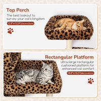 Globlazer 65in Sturdy Cat Tree Tower for Indoor Large Cats, S65 - 65inch / Leopard Print - image 4