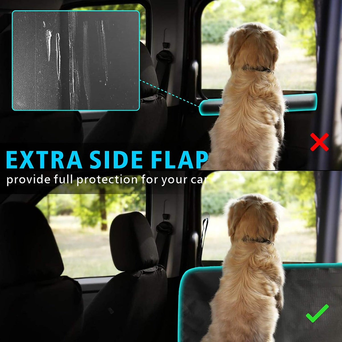 SUV Cargo Liner for Dogs, Trunk Cover with Bumper Flap Protector - Black / Standard / Mid-Size Series - image 2
