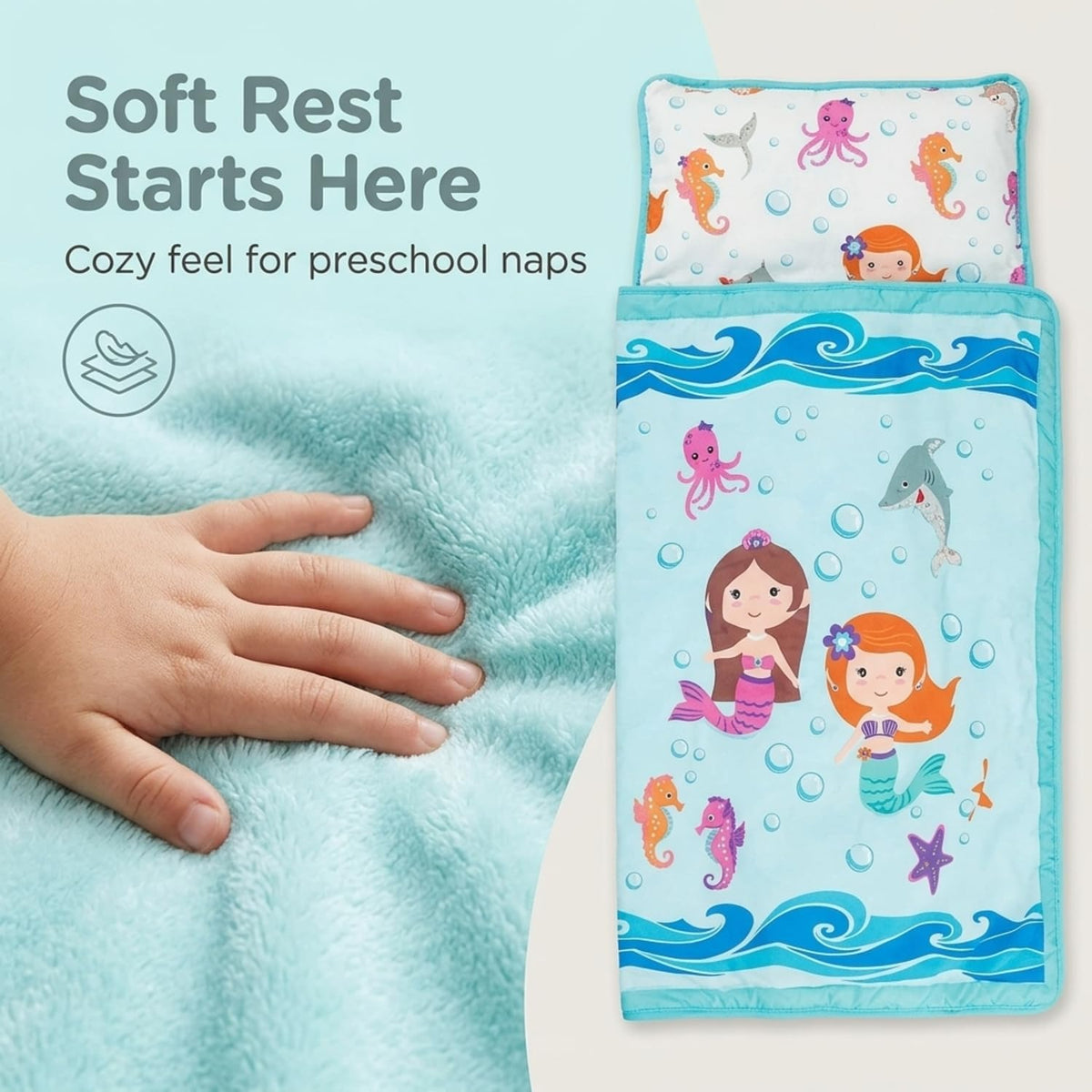 EVERYDAY KIDS Born to Dance Ballerina toddler nap mat with removable pillow and attached blanket - view 36