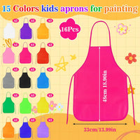 PLULON kids painting aprons in 12 bright colors with ties - view 16