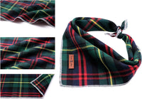 Lionet Paws Spring Daisy Dog Bandana Washable Cotton Handkerchief - Green Tartan / Large (Pack of 1) - image 4