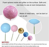 ASTARON 50 Pcs Ball Cake Topper Sticks Mini Balloons for Cake - Pink Blue Series - image 3