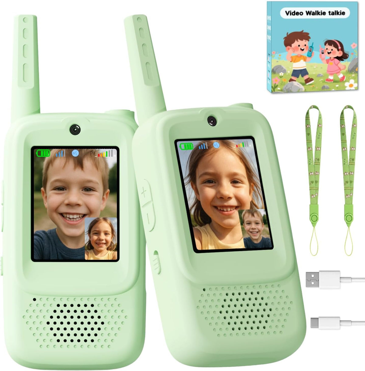 Video Walkie Talkies for Kids - Green/Green