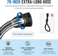G-Promise 2 Mode Dog Shower Attachment with Extra Long Hose Adhesive - 78 Inch Hose / Matte Black - image 3