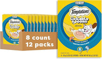 Temptations Lickable Spoons Adult Wet Cat Treat, Savory Salmon and Tempting Tuna Flavor, 8 Spoons, Pack of 12 (96 Total)