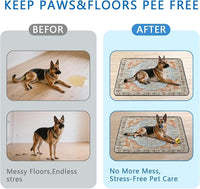 Washable Pee Pads for Dogs 2 Pack, Absorbent Reusable Puppy Pads Waterproof, Leakproof & Non-Slip Whelping Pad, Potty Training Pads for Dogs Playpen Mat 48x48