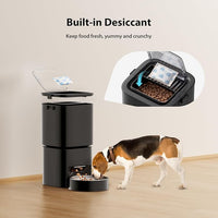 Automatic Cat Feeder, 5L/21 Cup Timed Automatic Pet Feeder, Dual Power Auto Dog Feeders, Pet Dry Food Dispenser for Cats & Small Dogs, 1-10 Meal Programmable 1-15 Portion Control Cat Feeder(Not WiFi)