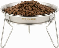 Elevated Cat Bowls,6.7" Extra Wide Raised Stainless Steel Cat Food Bowls with Anti-Slip Metal Stand - 1 bowl with stand