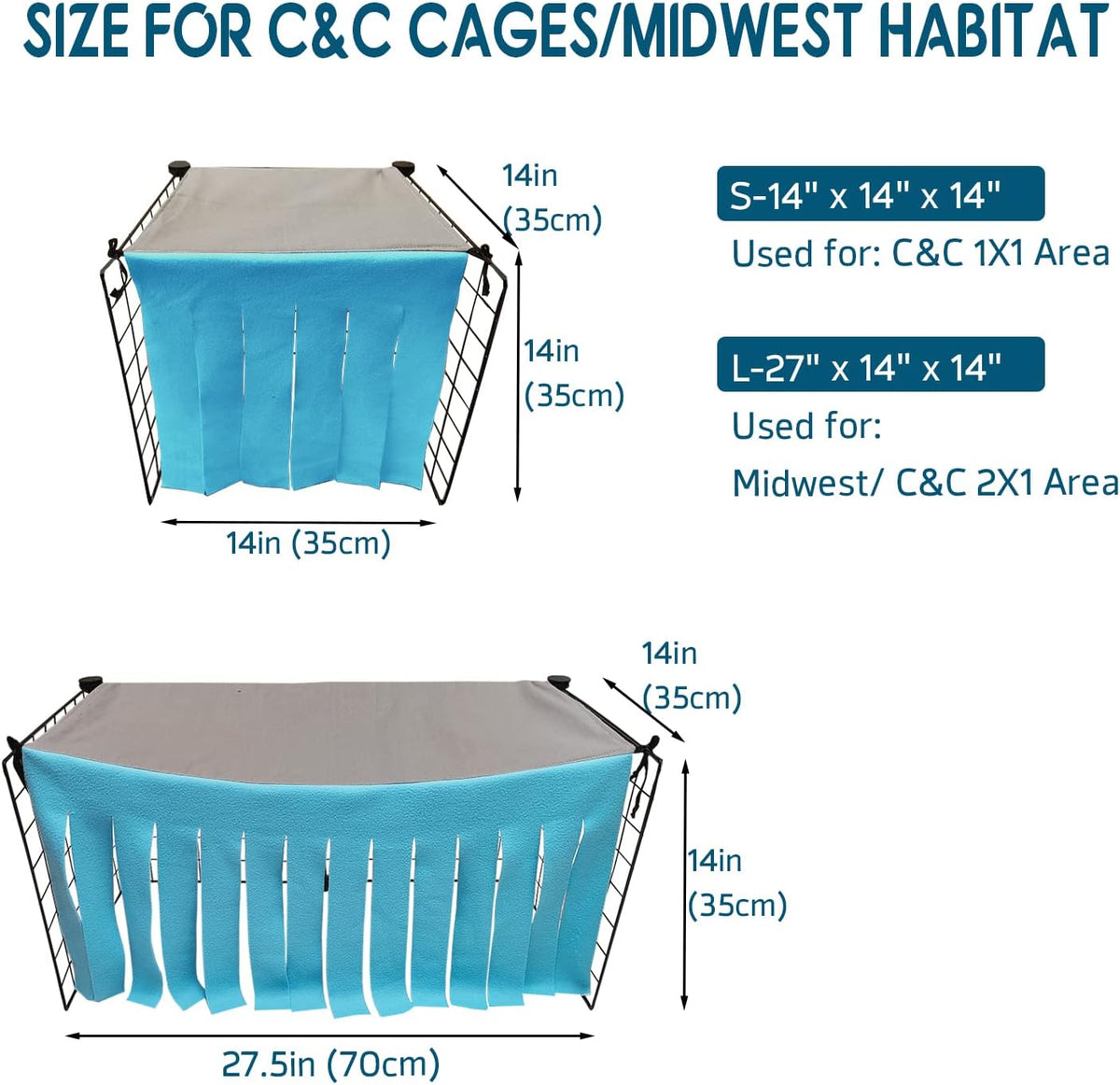 RIOUSSI Guinea Pig Hideout Hideaway Corner Fleece Toys Cage - Blue Rectrangle / Rectangle - image 3