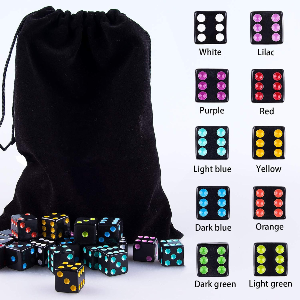 AUSTOR 100 Pcs 6 Sided Game Dice Set - 100 Pieces Square D - image 4