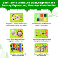 JHkim Busy Board Montessori Toys for Boys Girls Gifts - Green - image 2