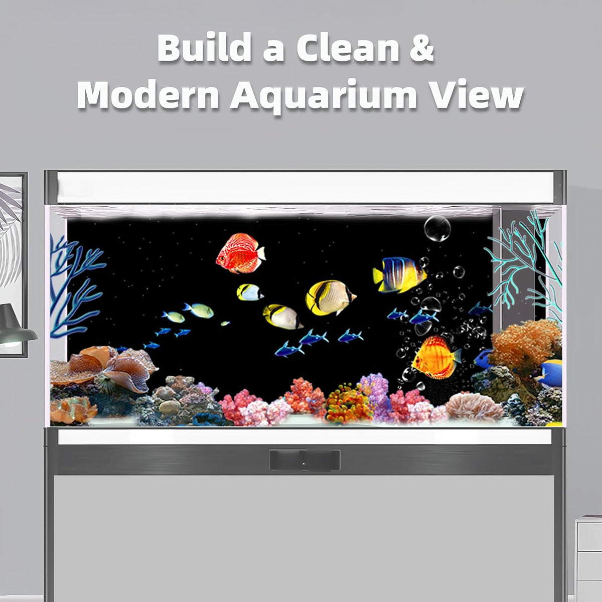 Aquarium Background, Ocean Fish Tank Background - 2 pack / 48x18in - image 2