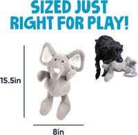 goDog Checkers Elephant Tough Plush Toy with Chew Guard Technology - Checkers - Elephant (Gray) / Large - image 3