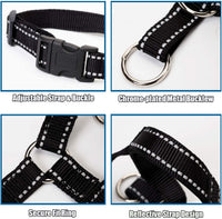 Dog Head Collar, Head Collar with Reflective Strap to Stop Pulling for Small Medium and Large Dogs - L / Blue - image 3