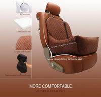 WOOAIDAGG Dog Car Seat for Small Dogs, Ultra-Soft Fabric - Brown - image 3