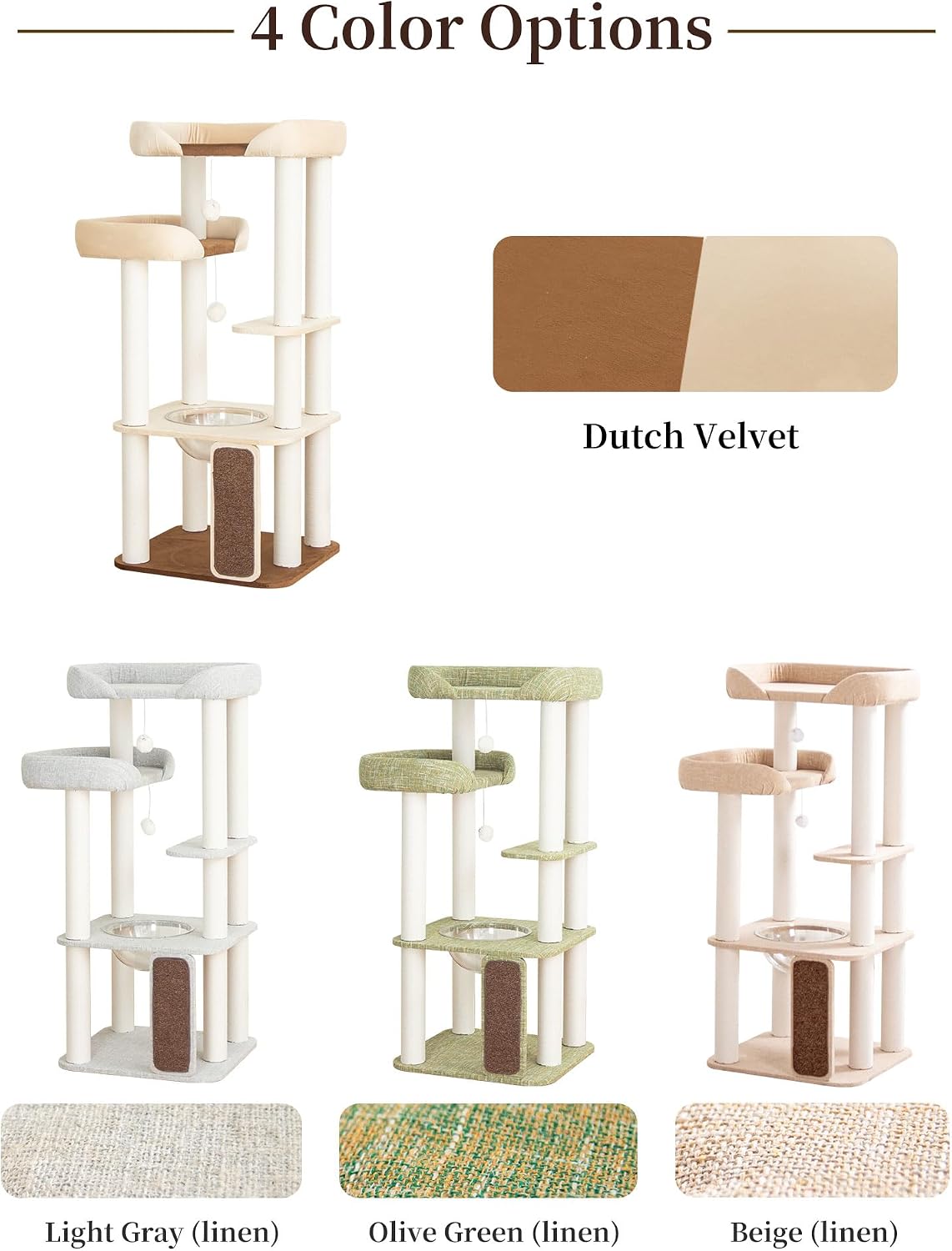 37.5" Cat Tree Tower for Large & Senior Cats, Low-Step Design – Essentials for Cats - Gray 53'' - image 4