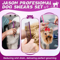 JASON Dog Grooming Scissors Set - Purple - image 3