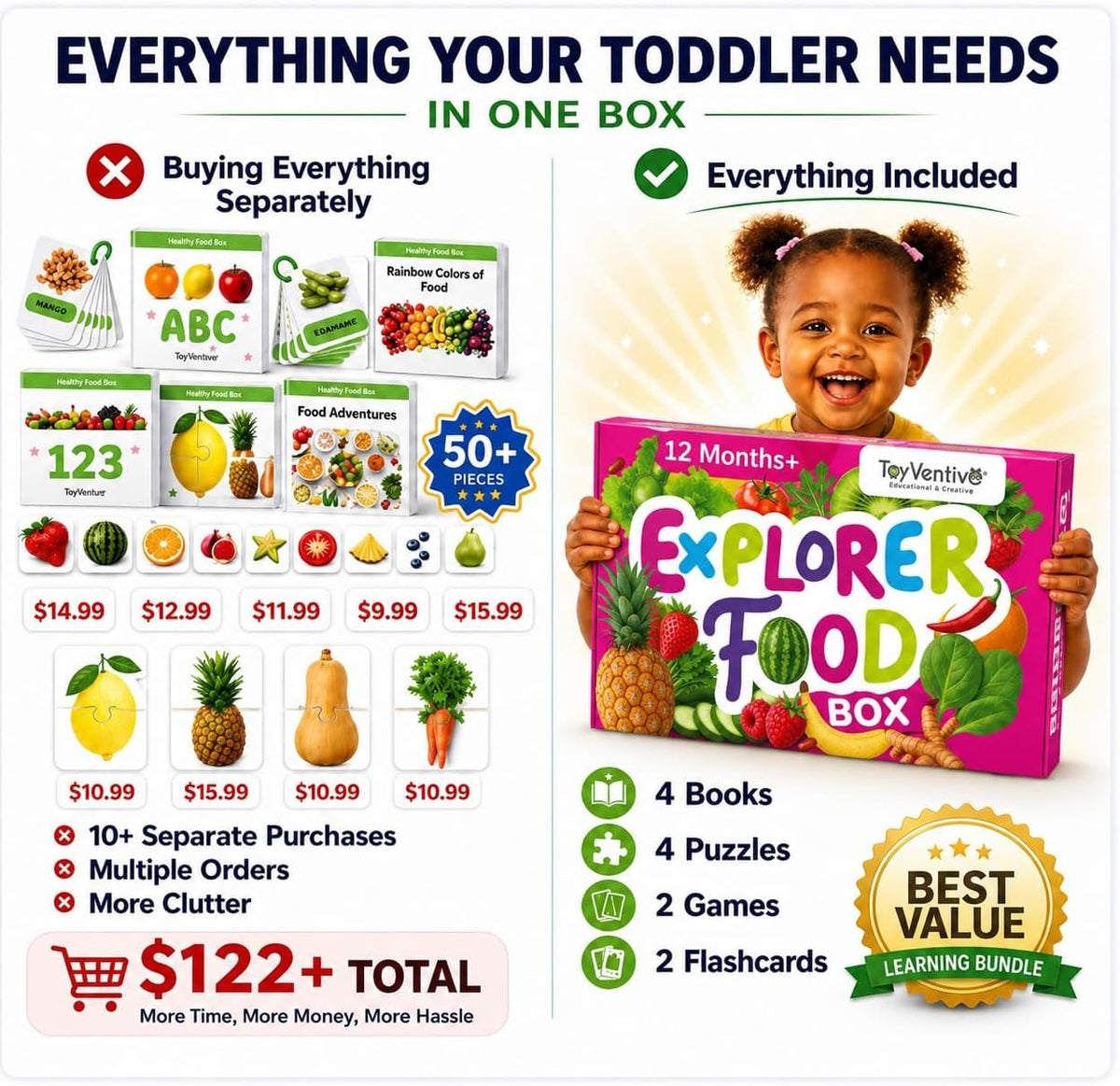 TOYVENTIVE learning toys set for 2 year olds with books, puzzles and matching games - view 10