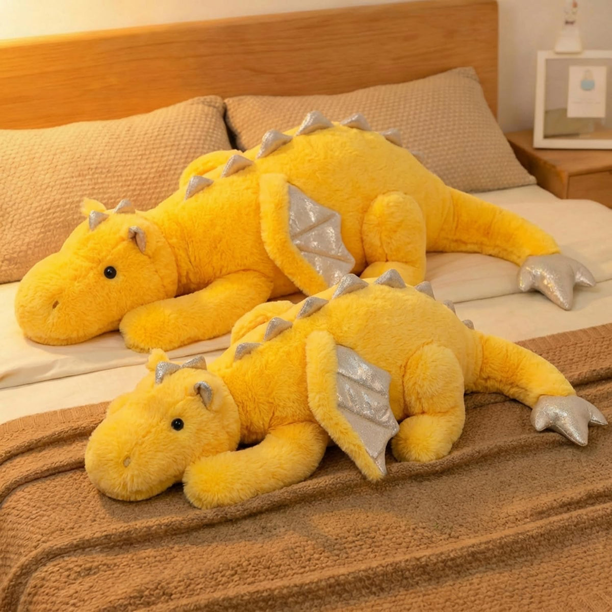 ARELUX Large 36in Cute Dragon Stuffed Animals Plush Toy Soft Matcha - Yellow / 50inch - image 3
