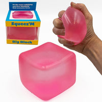 Original BigBlok Premium Stress Cube, Squishy Fidget Toy - Pink