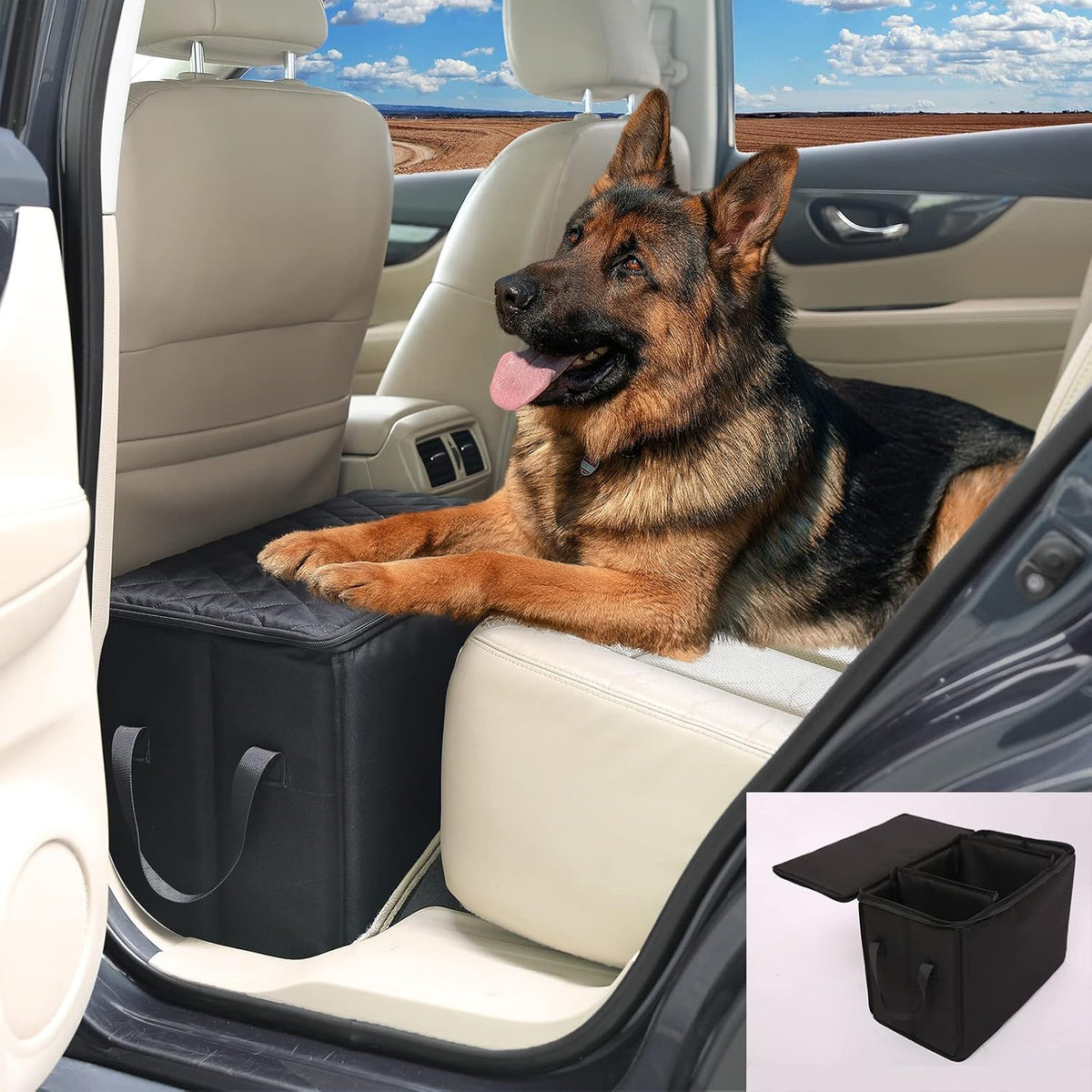 Car Seat Extender for Dogs, Front/Back Gap Filler - Compact: 19.3" × 9.85" × 13"