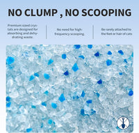 Cat Litter Crystals No Clumping Odor Control Kitty Litter Non-Clumping No scooping Low Dust, Low Tracking, Dehydrates Waste - 8.6 lbs (2 x 4.3 lb Packs)