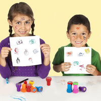 Hxezoc dog paw print stamps, 24 mini self-inking stampers in 8 bright colors - view 14