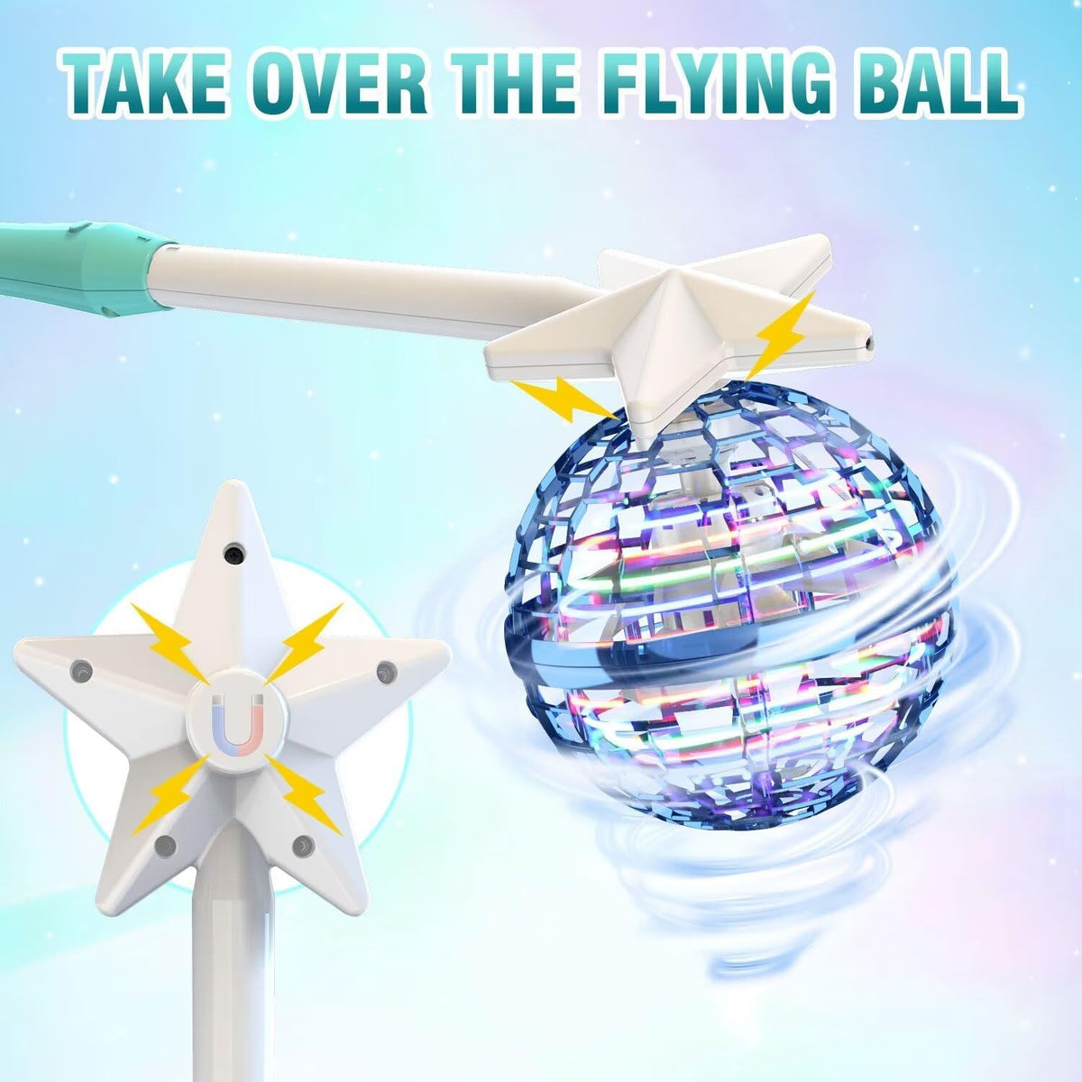 ATHLERIA Magic Flying Orb Ball, Boomerang Hover Balls - Flying Ball with Wand / Blue - image 3