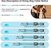 Waterproof Airtag Dog Collar - Nylon Collar with Durable Airtag Holder, Reflective&Anti-Lost with Safety Metal Buckle, Soft Padded Adjustable for Small Medium Large Dogs Blue S