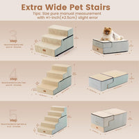 Gardner Pet Dog Stairs for Small Dogs 14" H - Beige / 4.0 / 18"x29.5"x18.5"Extra Wide - image 3