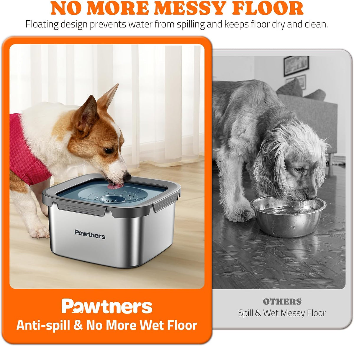 All Stainless Steel Dog Water Bowl No Spill - Blue / 4.5L - image 4
