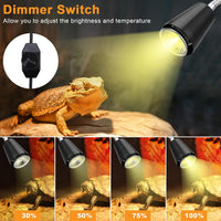 Reptile Heat Lamps, UVA/UVB Turtle Heat Lamp - Light Stand With Dimmer - image 2