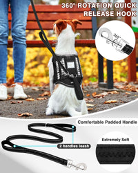 Service Dog Vest Harness and Leash Set+10 Patches - Extra-Small / Black - image 2