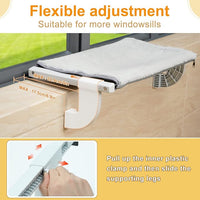 Sunhoo Cat Window Perch Hammock Kitty Bed for Windowsill Bedside Large Cats Shelf Seat Inside with Adjustable Ledge Sturdy Removable Cover Easy Assembly No Suction No Drill Hold 40lbs 22 * 13.58in(S)