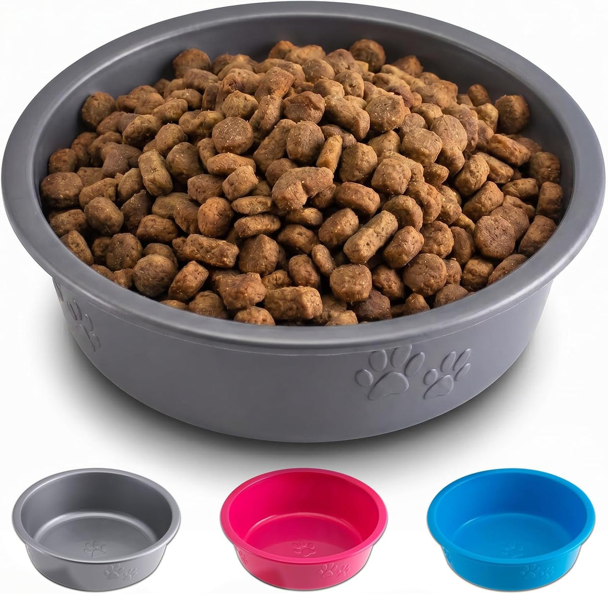 Loving Pets Dolce Luminoso Dog Bowl, Non-Skid Plastic Bowl - Large / Silver - image 2