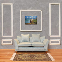 iLAND 1:12 scale dollhouse couch in turquoise blue velvet with two cushions and two pillows - view 9