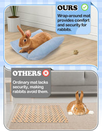 15.7" x 14" Bunny Bed for Rabbit Cage, Thickened & Soft – Daily Care for Small Pets - Light Blue / 15.7 x 14In - image 2