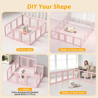 DIY Clear Acrylic Dog Playpen House - Skin Pink / 12PCS / 23.6"H - image 4