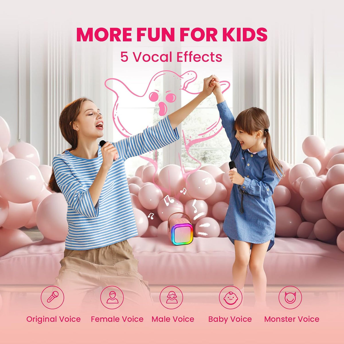 IROO Mini Karaoke Machine for Kids - P-ink - image 4