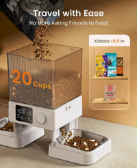 oneisall Automatic Cat Feeder for 2 Cats Pets - White / Standard - image 4