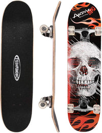 ChromeWheels 31 inch Skateboard Double Kick Skate Board Cruiser - White