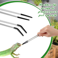 Lasnten 2 Pcs Reptile Feeding Tongs, Long - Silver / 10 Inch, 10.5 Inch - image 3