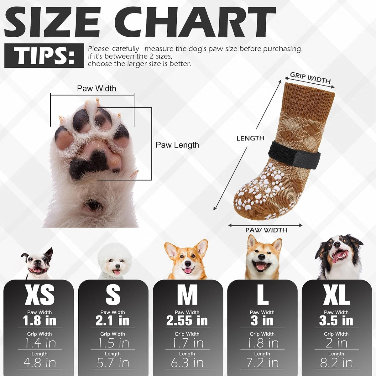 EXPAWLORER Dog Socks for Hot Pavement Summer to Prevent Licking Paws - X-Small / Khaki - image 2