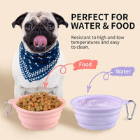 Collapsible Dog Bowls 2-Pack - 12 OZ Macaron Pink and Violet - image 3