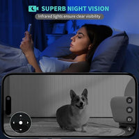 Alaga 3K Pet Camera, Dog Monitor with Phone App, 360° Pan/Tilt, Night Vision, Speaker, WiFi Cameras for Dog/Cat, Compatible with Alexa & Google Assistant, Black, Includes 1-Year Pet Time Album