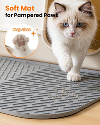 Cat Litter Mat, 47"x37" Extra Large Litter Box Mat, Silicone Mat - Gray - image 4